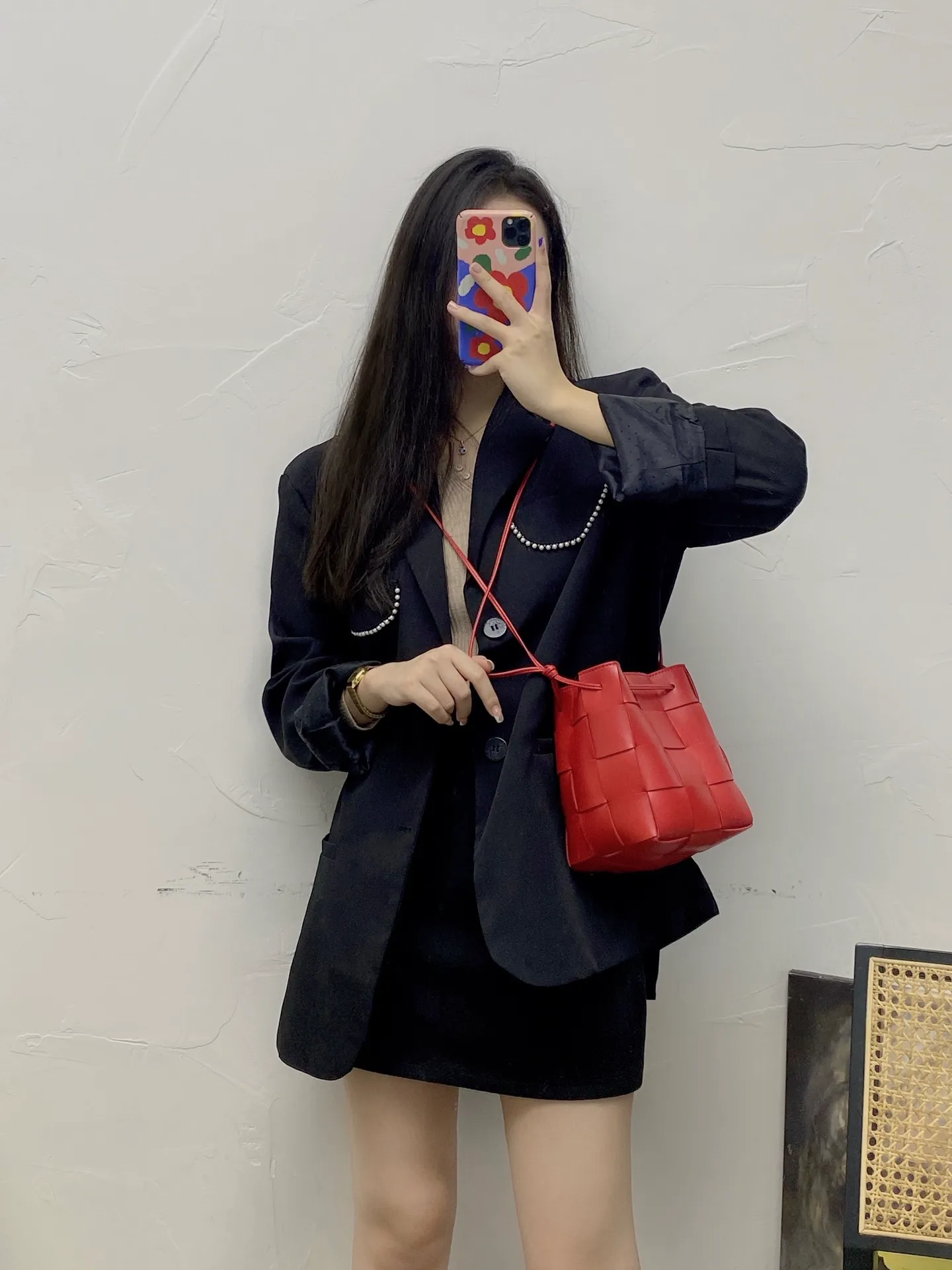 Large upper body 〰️ was sown red by the young lady♥️♥️♥️